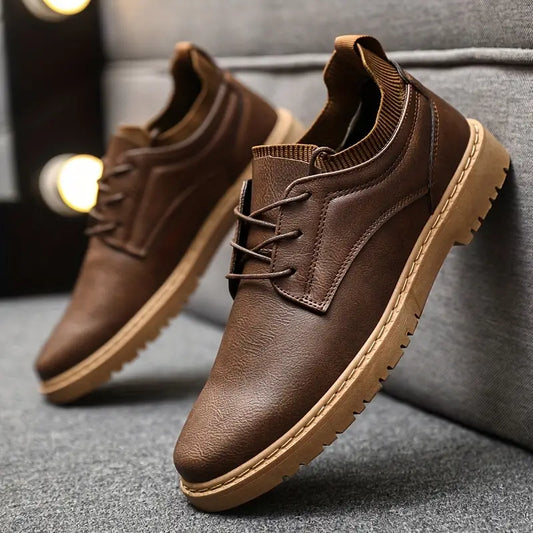 Nimono | Chaussures en cuir marron foncé à lacets – Élégance décontractée et confort