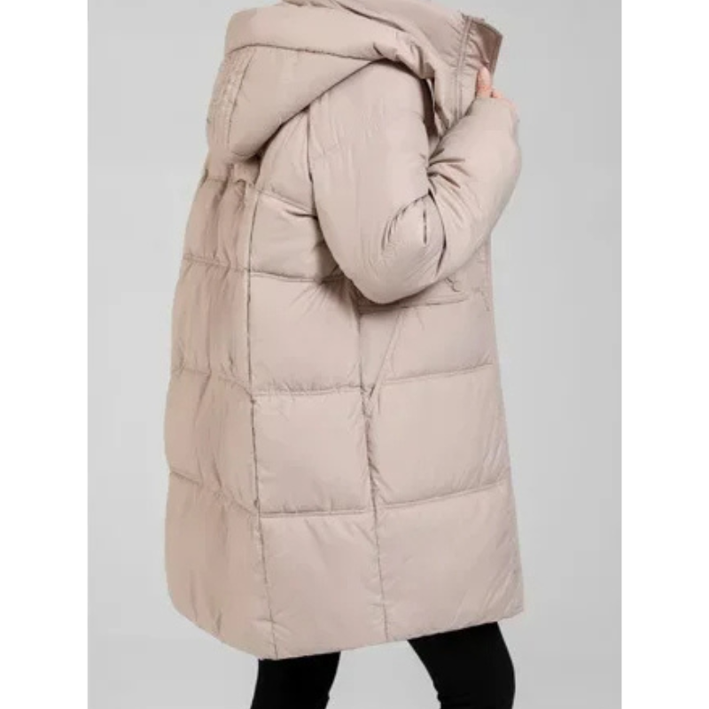 Quitara | Manteau d’Hiver Femme Matelassé avec Capuche Amovible et Fermeture Éclair