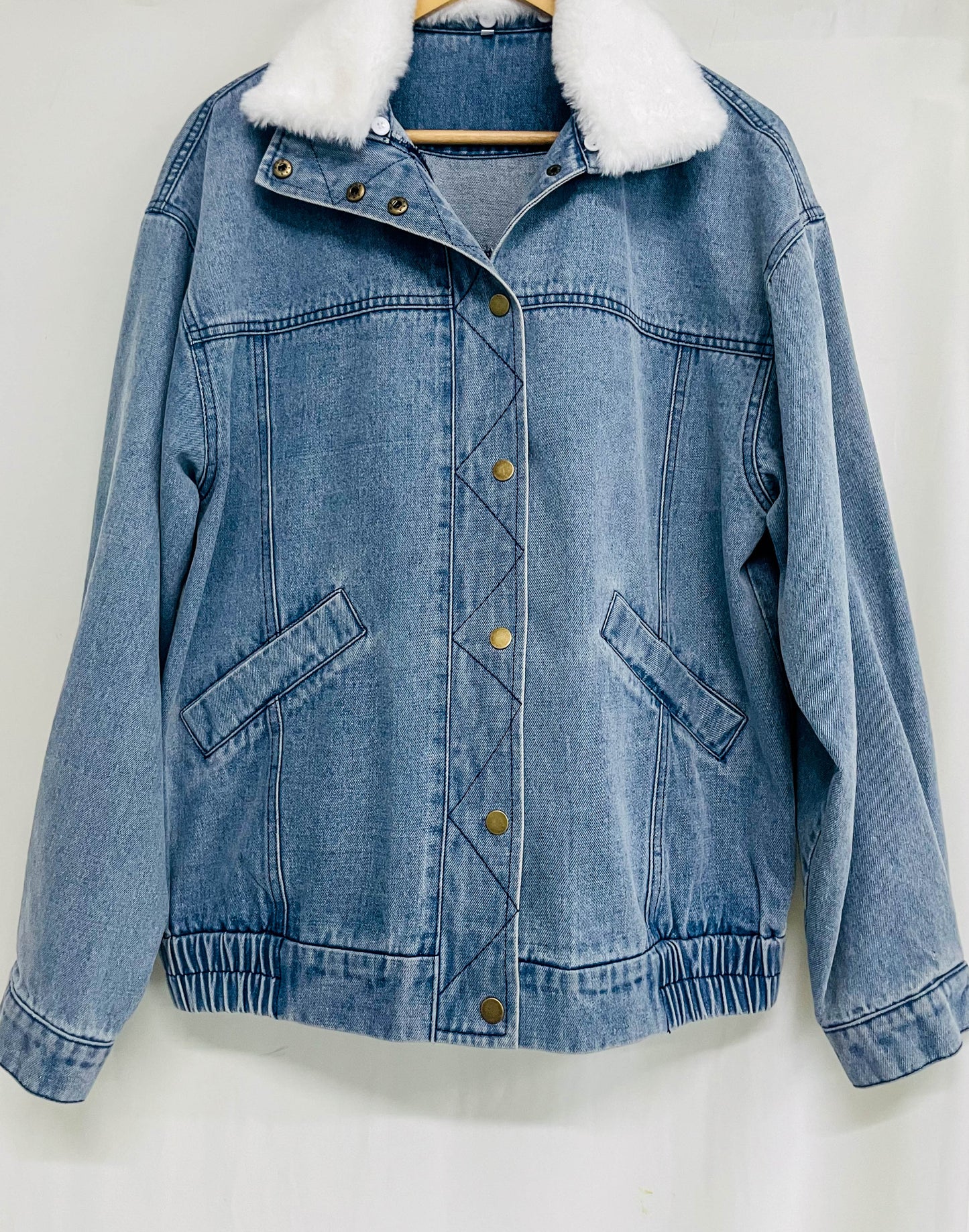 Jessike | Veste Oversize en Jean Doublée en Polaire pour Femme