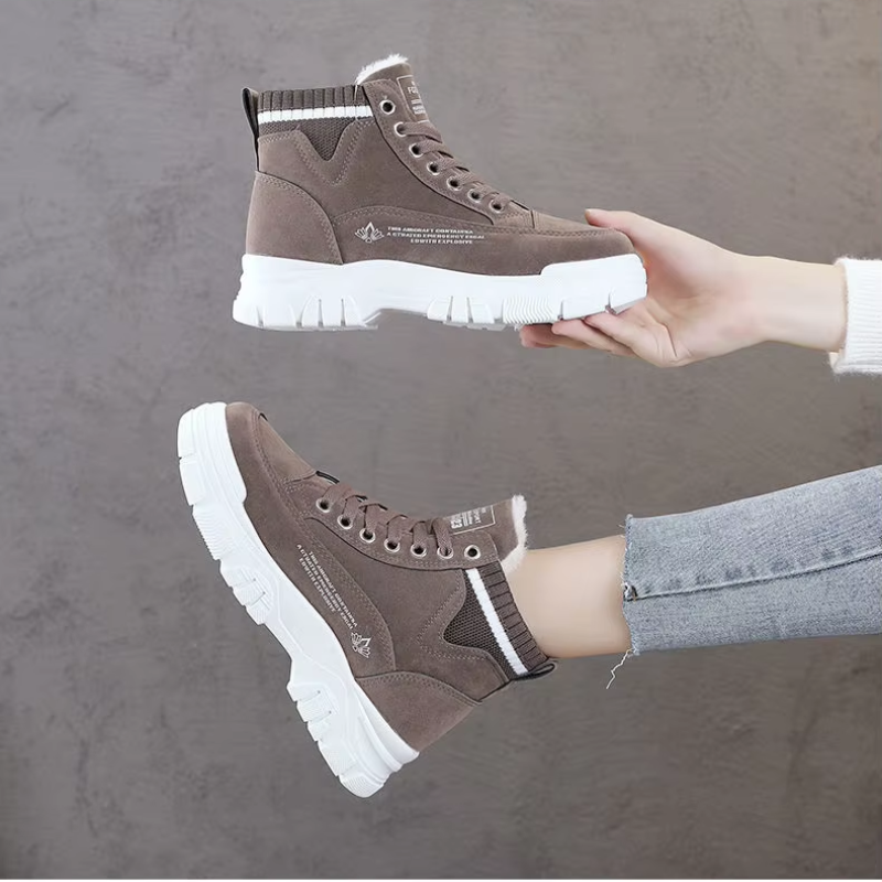 Umélie | Women's Fleece Lined Lace-Up Platform Winter Sneakers