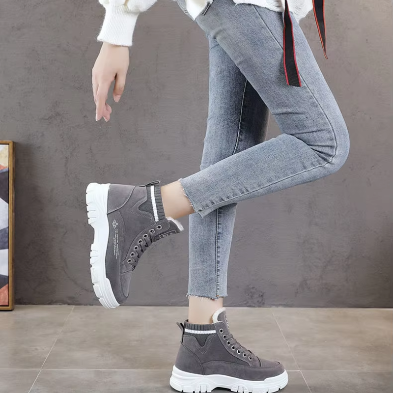 Umélie | Women's Fleece Lined Lace-Up Platform Winter Sneakers