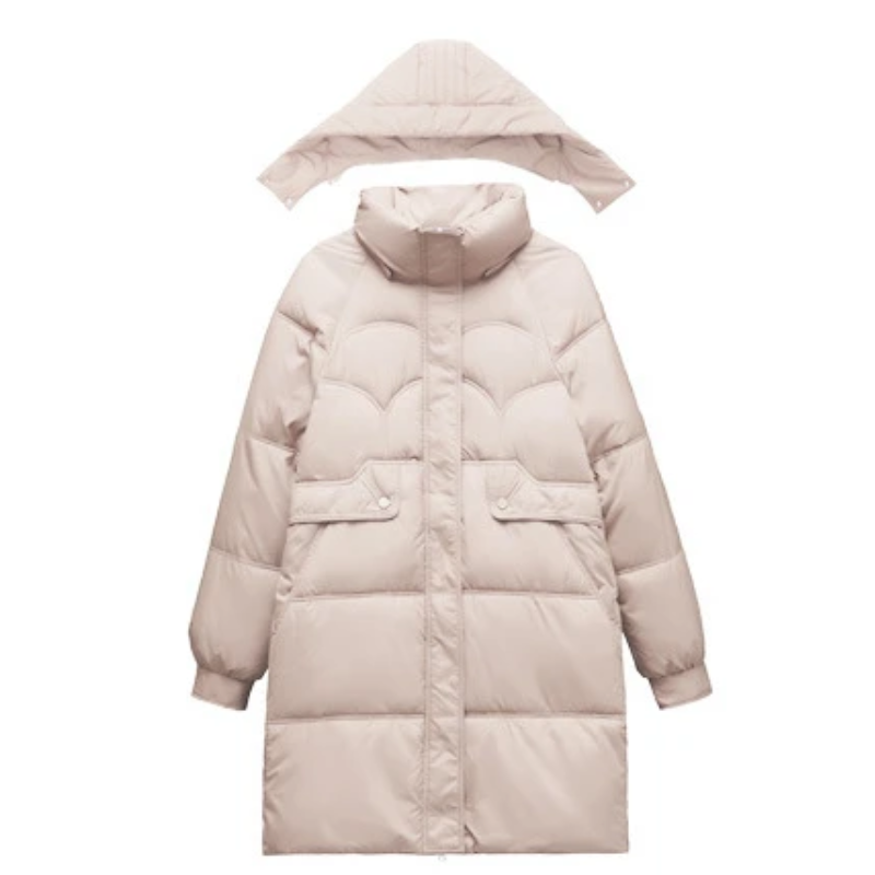 Quitara | Manteau d’Hiver Femme Matelassé avec Capuche Amovible et Fermeture Éclair