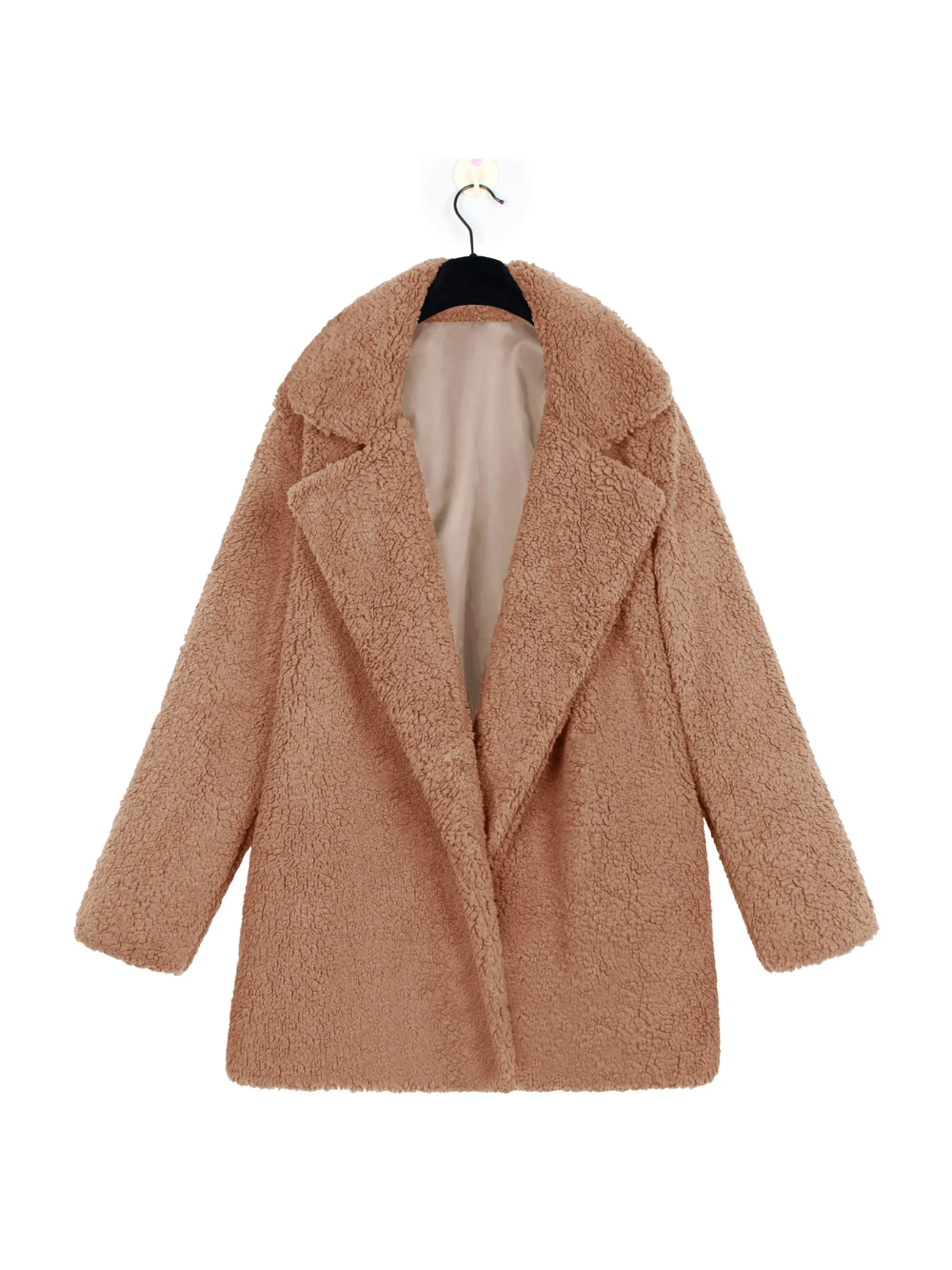 Avril | Manteau Court en Teddy Peluche avec Col Revers pour Femme – Élégance et Confort