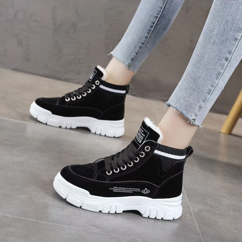 Umélie | Women's Fleece Lined Lace-Up Platform Winter Sneakers