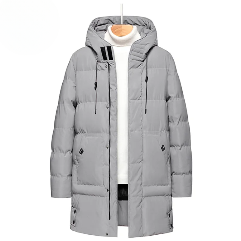 Achille | Manteau d’Hiver Long pour Homme avec Capuche et Doublure Chaude