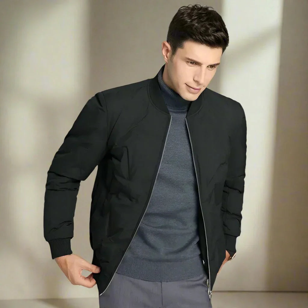 Léon | Veste d'hiver matelassée zippée pour homme avec poches zippées