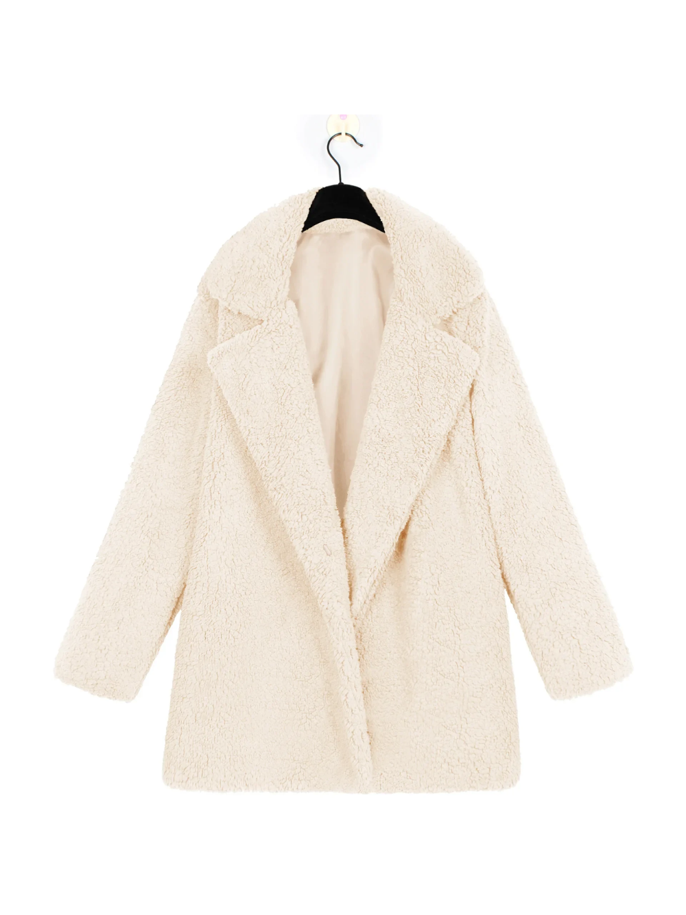 Avril | Manteau Court en Teddy Peluche avec Col Revers pour Femme – Élégance et Confort