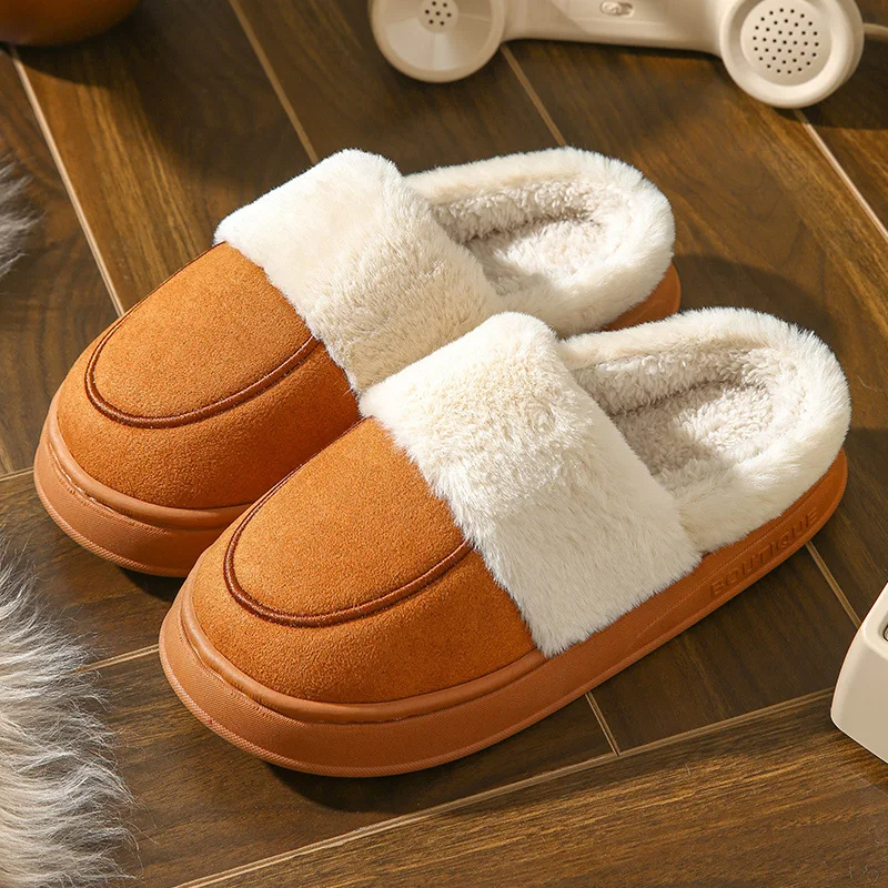 Zalée | Chaussons d'hiver pour femme, semelle épaisse, doublure en peluche et orteils fermés, confort et chaleur