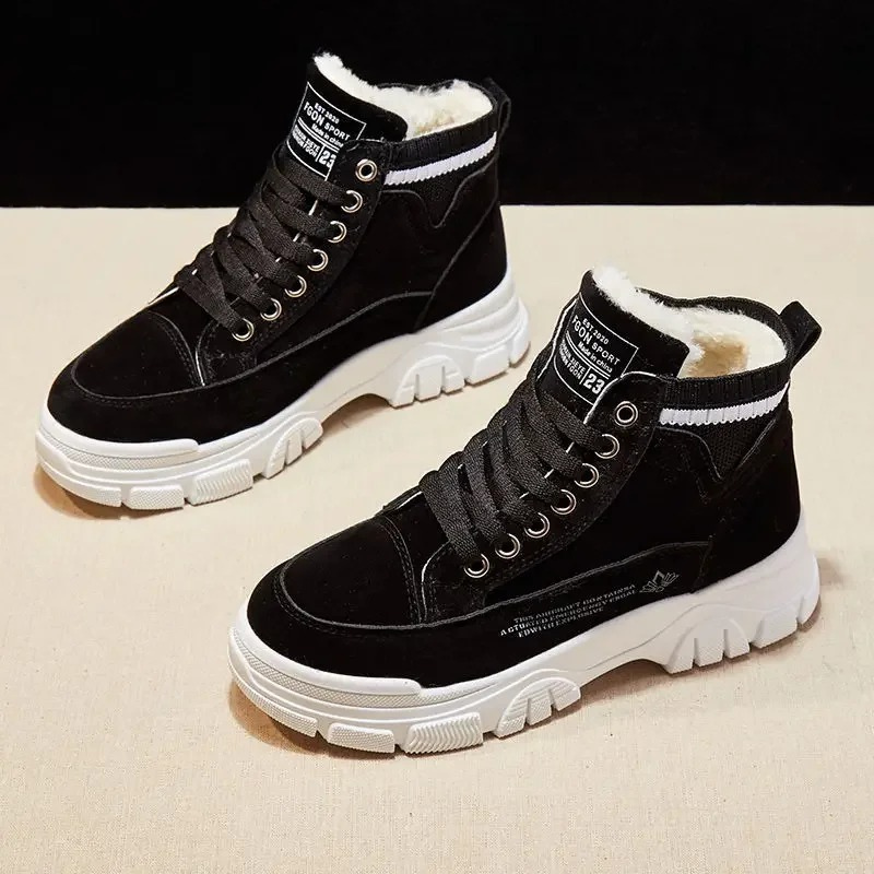 Umélie | Women's Fleece Lined Lace-Up Platform Winter Sneakers