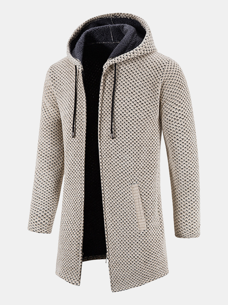 Wim | Manteau long en tricot avec capuche pour hommes