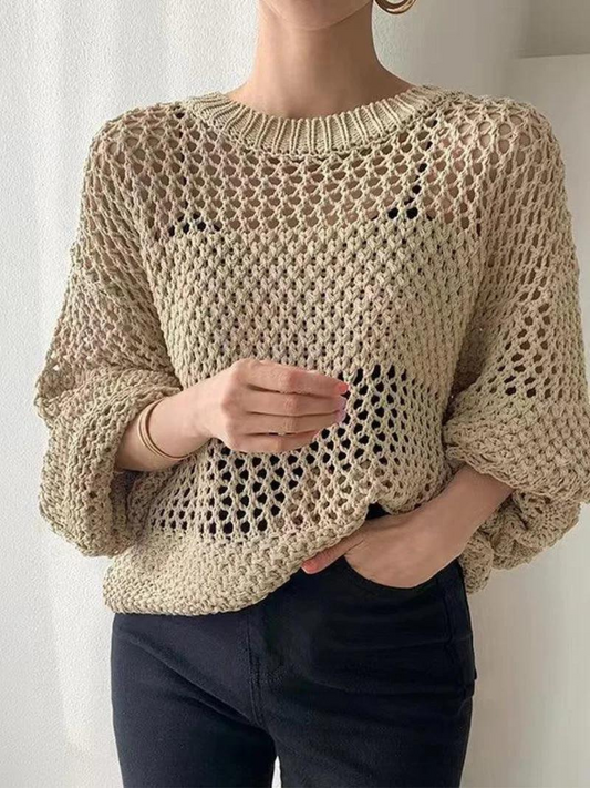 Knittie | Pull Léger Crocheté en Maille Ouverte pour Femmes