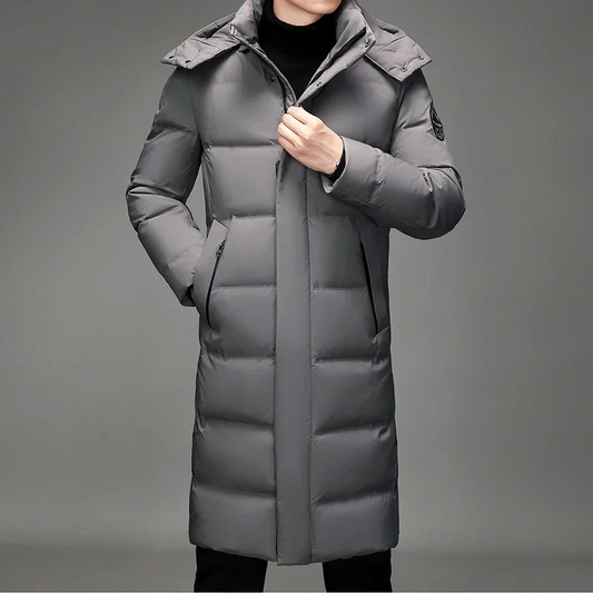 Cédric | Manteau Long d’Hiver pour Homme avec Capuche Réglable et Doublure Matelassée