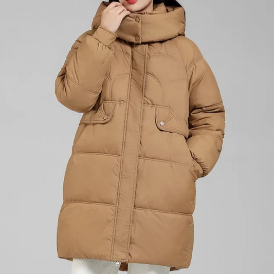 Quitara | Manteau d’Hiver Femme Matelassé avec Capuche Amovible et Fermeture Éclair