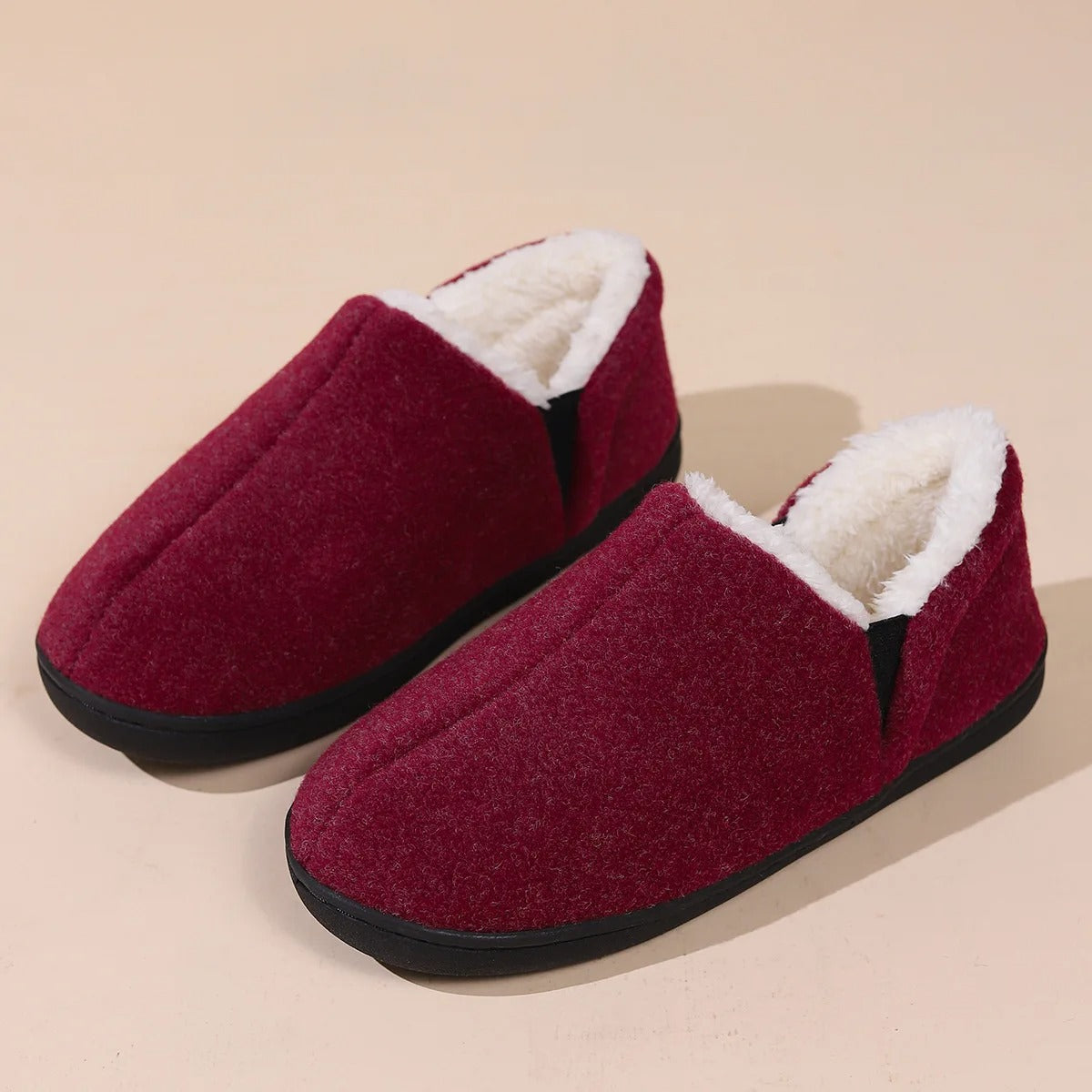 Emily | Chaussures plates en peluche – Confort et chaleur pour la maison