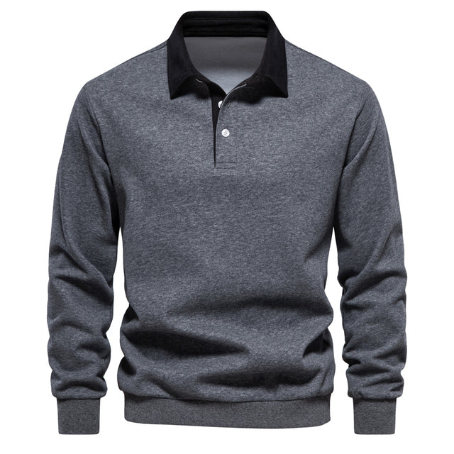 Gaspard | Polo Col Boutonné Homme Sweatshirt Épais