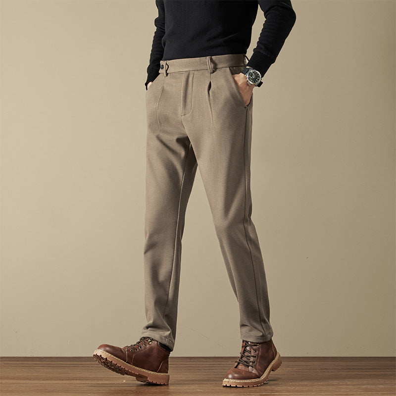 Constantin | Pantalon Droit Casual Chic pour Homme, Couleur Unie, Élégance et Confort