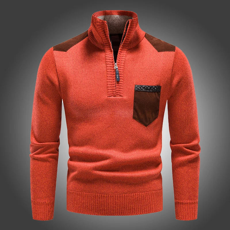 Tobias | Pull à Col Montant Zippé avec Poche pour Homme