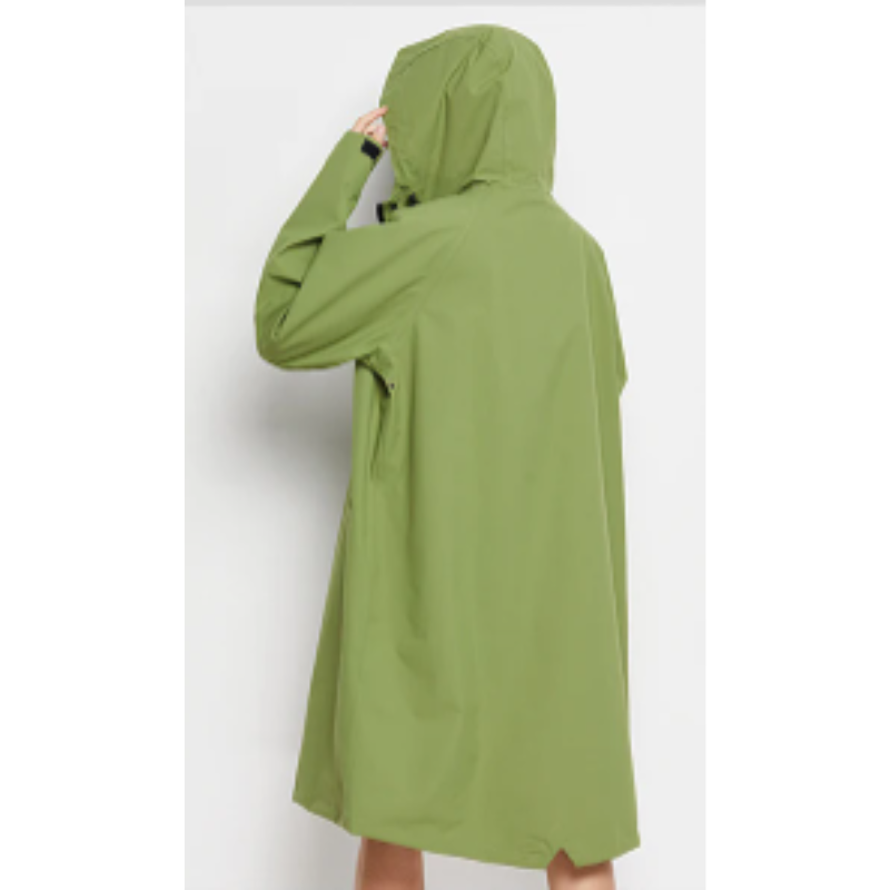 Josie | Manteau de Pluie Long Femme à Capuche, Boutonné, Coloris Uni et Imperméable