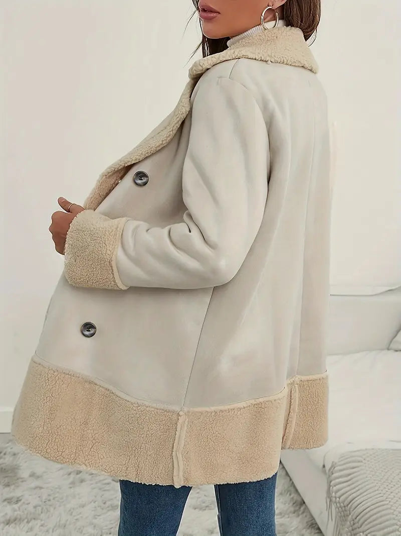 Orphée | Manteau Long Beige en Laine Polaire – Élégance & Chaleur