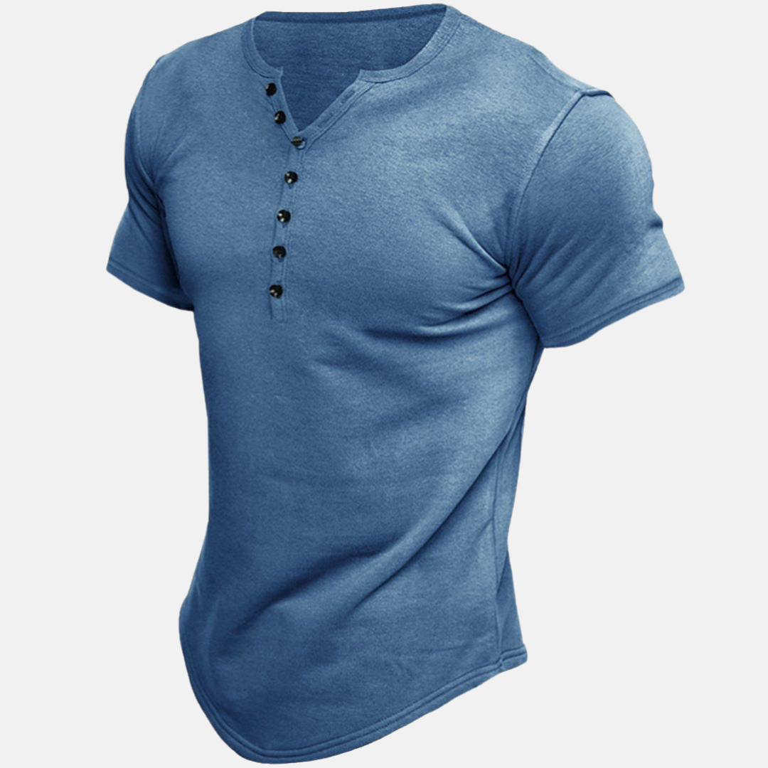 Jérôme | Chemise Henley Classique Slim Fit à Col V pour Homme avec Boutons