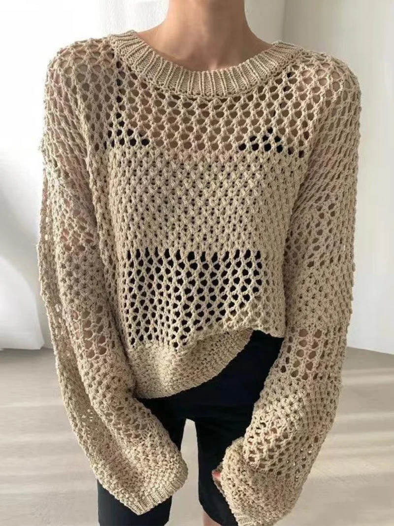 Knittie | Pull Léger Crocheté en Maille Ouverte pour Femmes