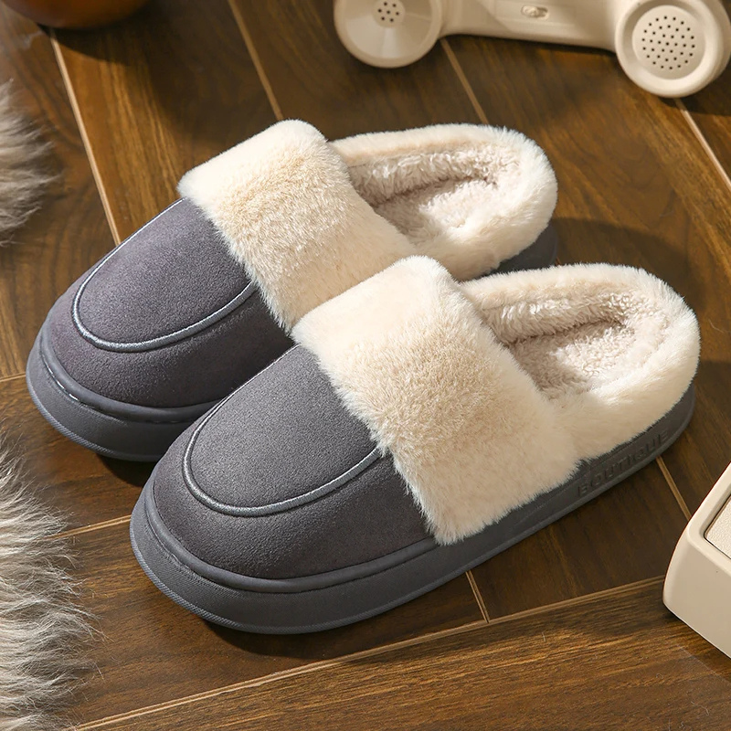 Zalée | Chaussons d'hiver pour femme, semelle épaisse, doublure en peluche et orteils fermés, confort et chaleur