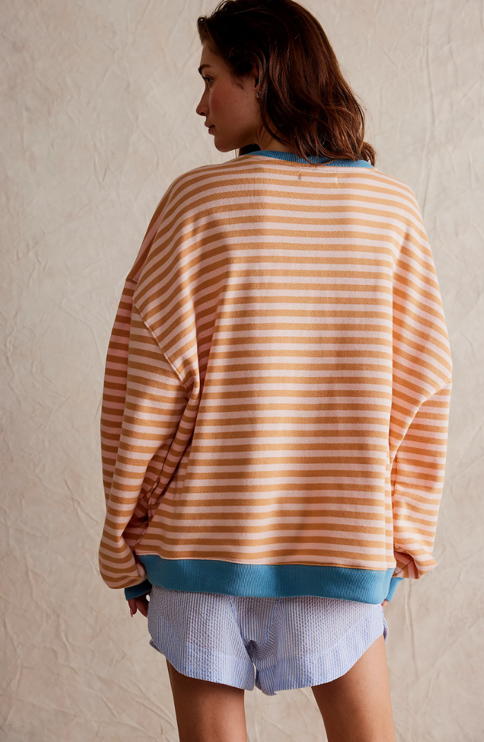 Jacinthe | Sweatshirt Oversize à Rayures Tricolores pour Femme