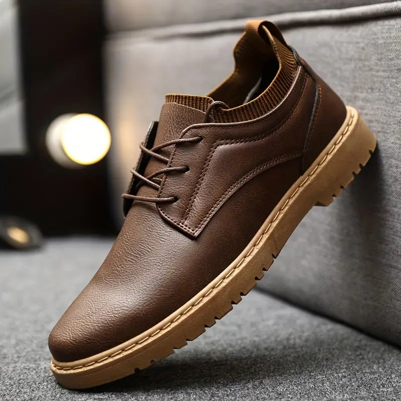 Nimono | Chaussures en cuir marron foncé à lacets – Élégance décontractée et confort