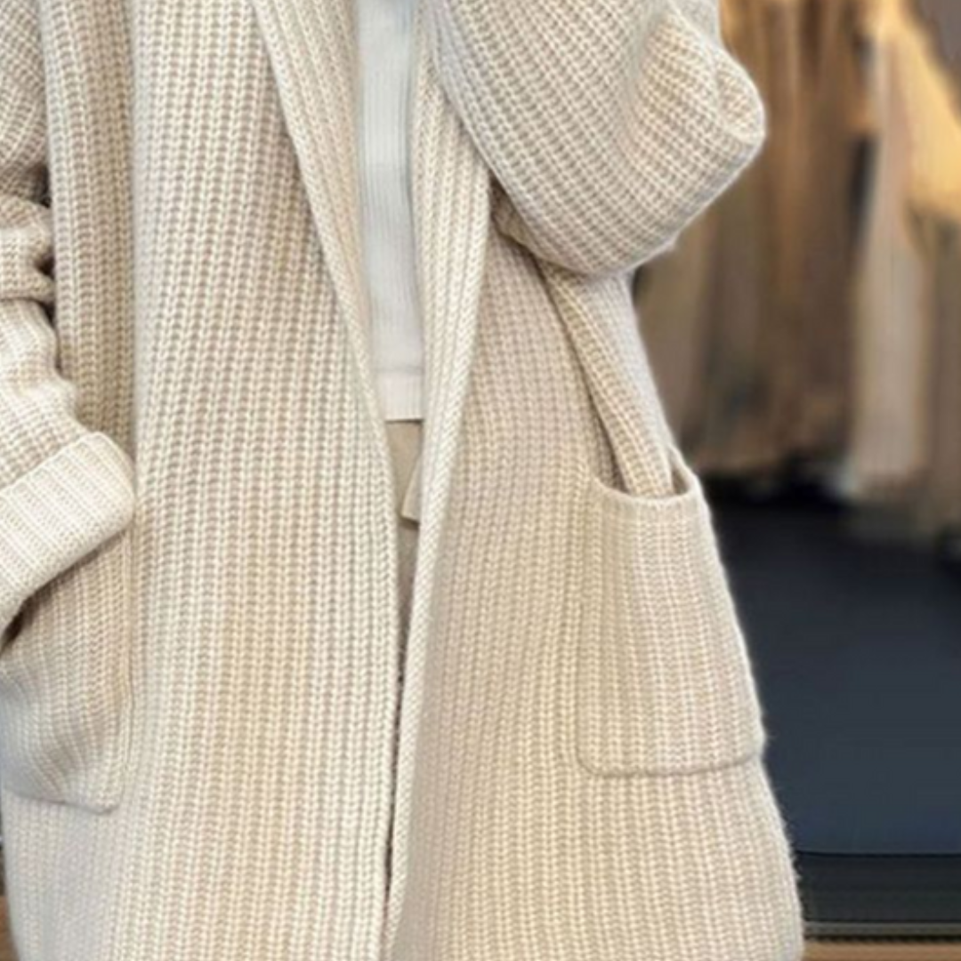 Mira | Cardigan épais en maille avec poches latérales – Confort absolu