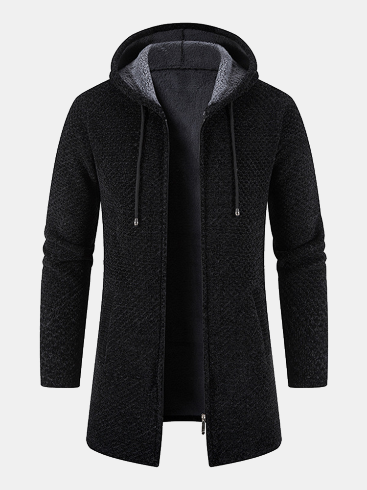 Wim | Manteau long en tricot avec capuche pour hommes