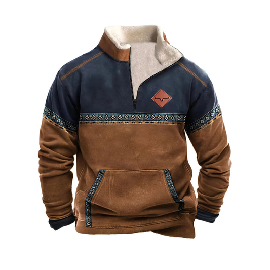 Friedrik | Pull Vintage Zippé Doublé en Polaire pour Homme