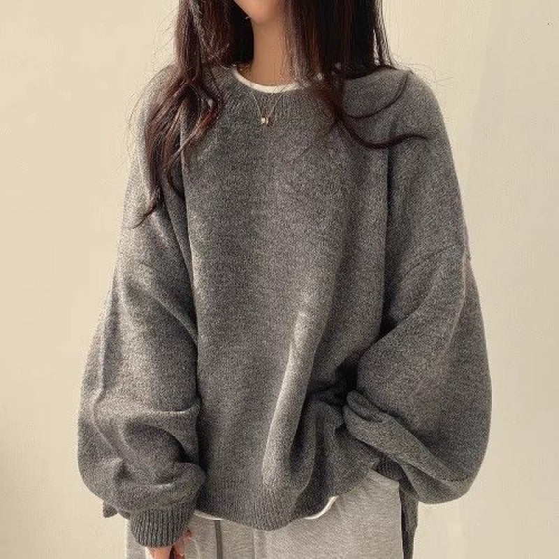 Reyna | Pull Oversize Femme à Manches Bouffantes en Tricot Épais