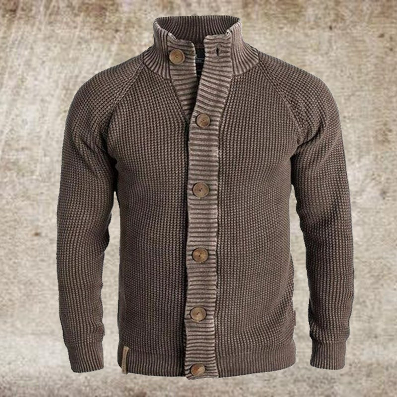 Jérôme | Cardigan Tricoté à Col Montant pour Hommes – Élégance et Confort