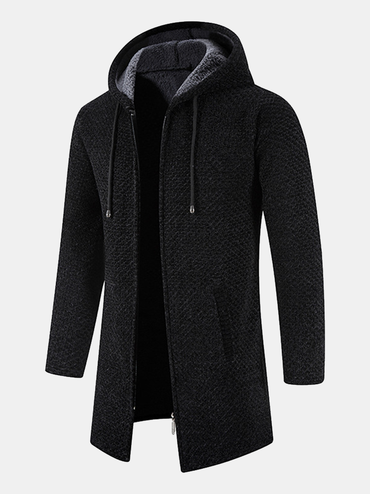 Wim | Manteau long en tricot avec capuche pour hommes