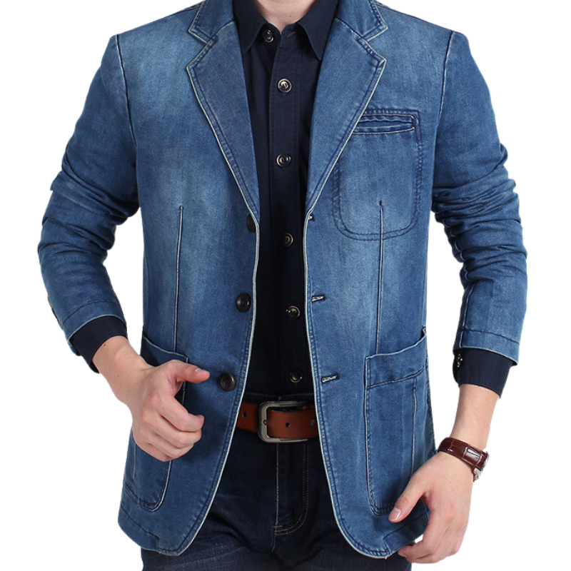 Xavier | Blazer en Denim Coton pour Hommes