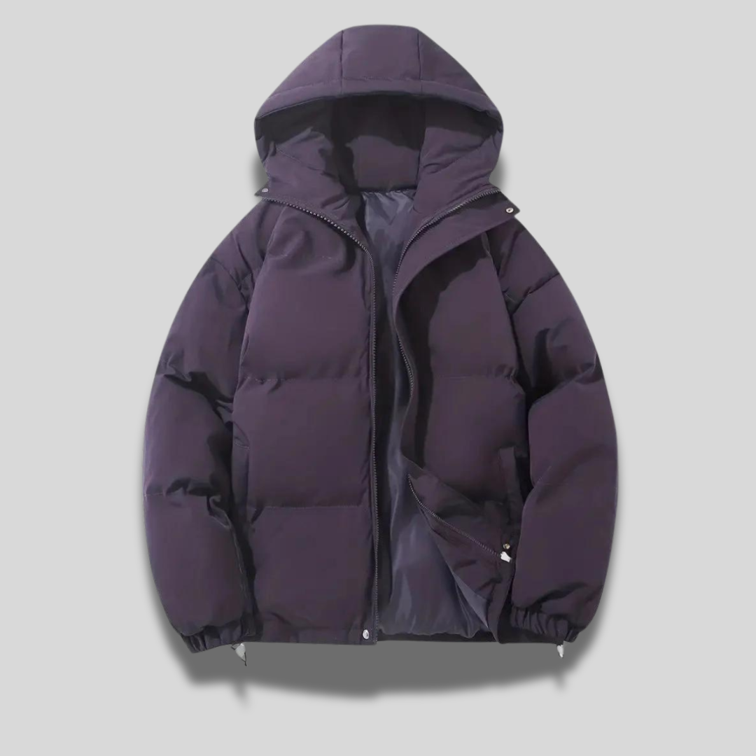 Helysée | Veste Hivernale Femme à Capuche, Zip Complet, Couleur Unie, Matelassée