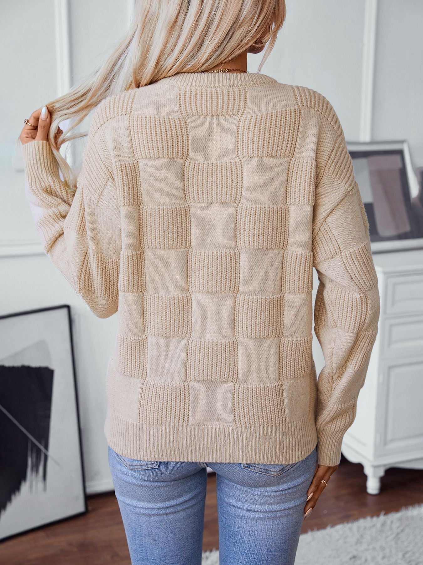 Brigitte | Pull en Maille à Motif Bloc de Couleur pour Femme