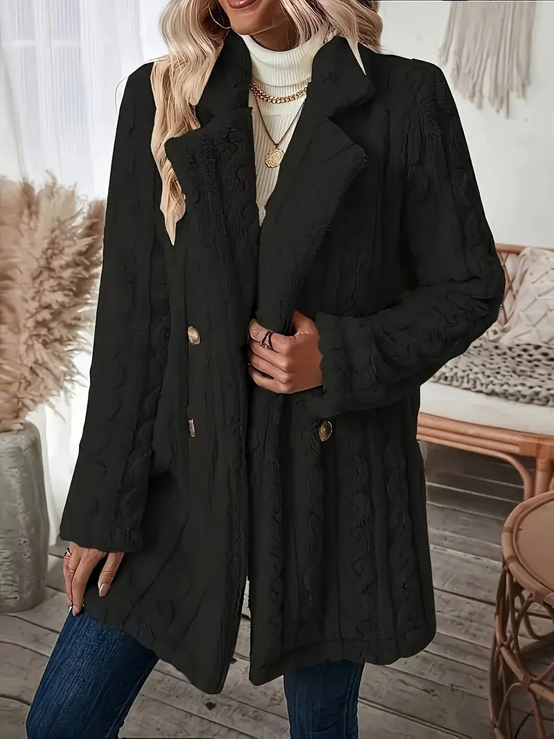 Roselle | Manteau Doux en Fleece Teddy à Col Revers pour Femme - Élégant et Chaleureux