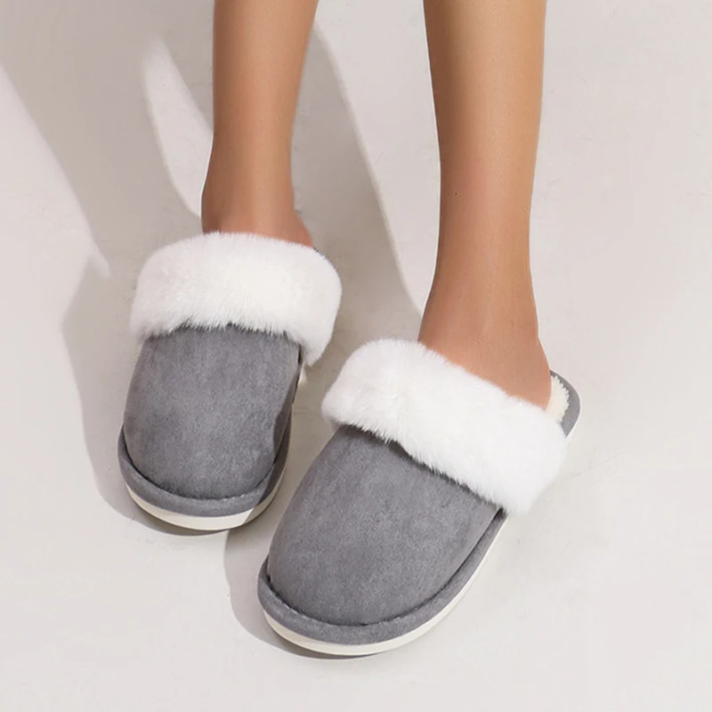 Belina | Chaussons d'hiver pour femme, orteils fermés, doublure en peluche avec détails en fausse fourrure