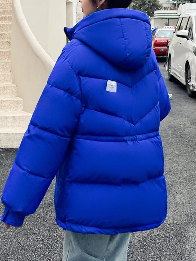 Améthyste | Manteau Oversized Femme Matelassé à Capuche et Fermeture Éclair, Hiver, Style Parka