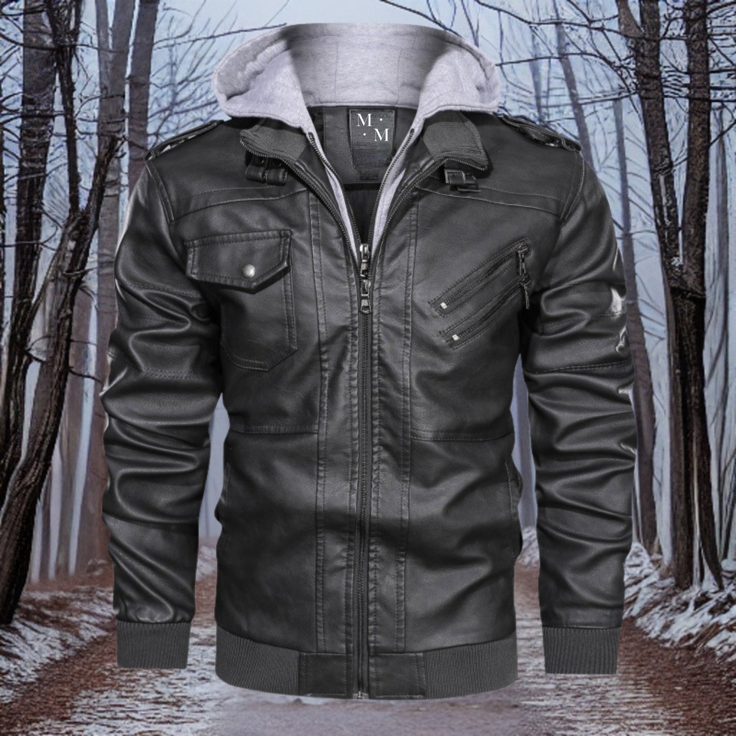 Rambo | Veste en Cuir Premium avec Capuche pour Homme