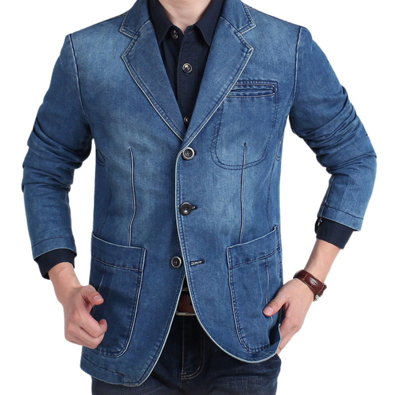 Xavier | Blazer en Denim Coton pour Hommes