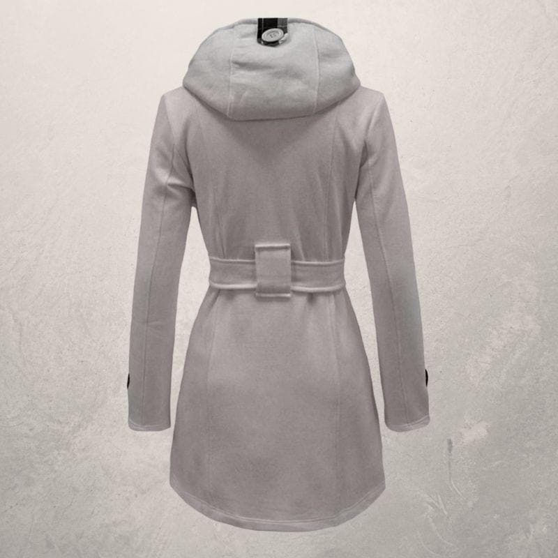 Virione | Manteau Trench Double Boutonné Femme avec Ceinture et Capuche - Style Slim Fit en Coton