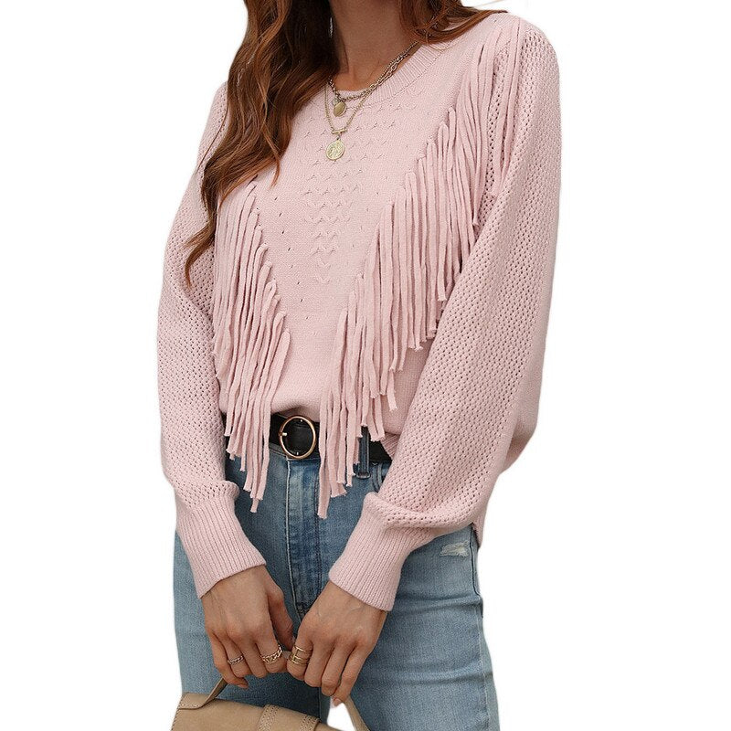 Kimesa | Pull Tricoté à Franges pour un Look Tendance