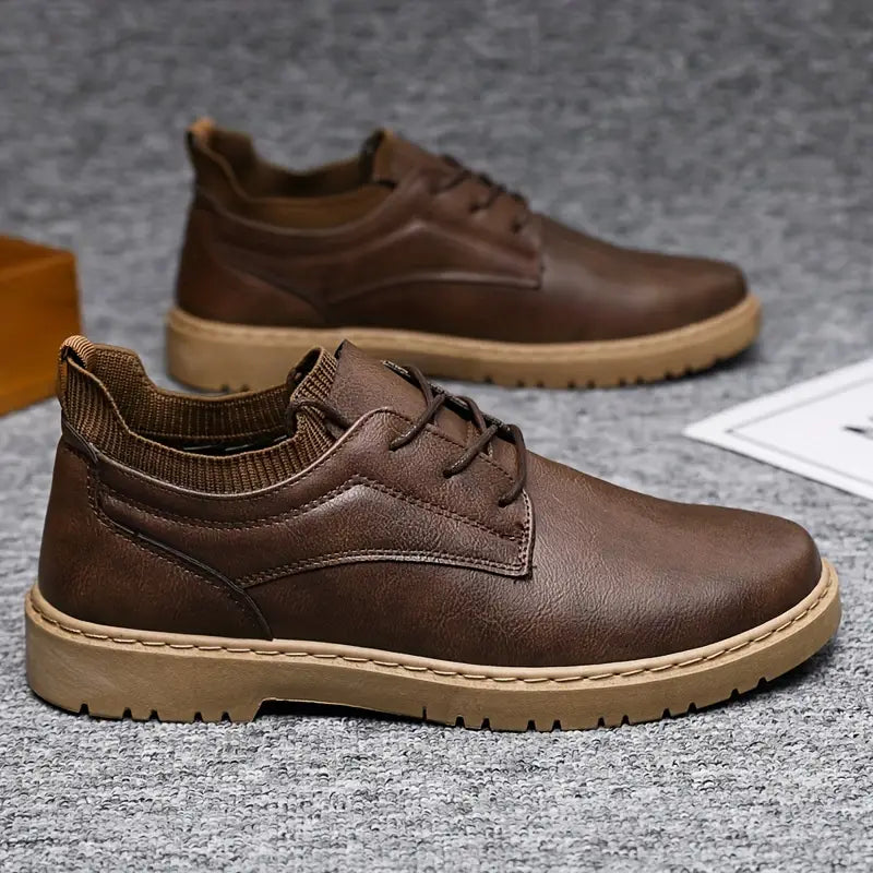 Nimono | Chaussures en cuir marron foncé à lacets – Élégance décontractée et confort