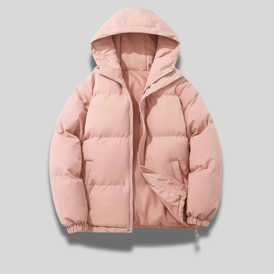 Helysée | Veste Hivernale Femme à Capuche, Zip Complet, Couleur Unie, Matelassée