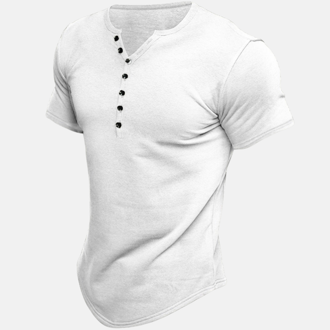 Jérôme | Chemise Henley Classique Slim Fit à Col V pour Homme avec Boutons