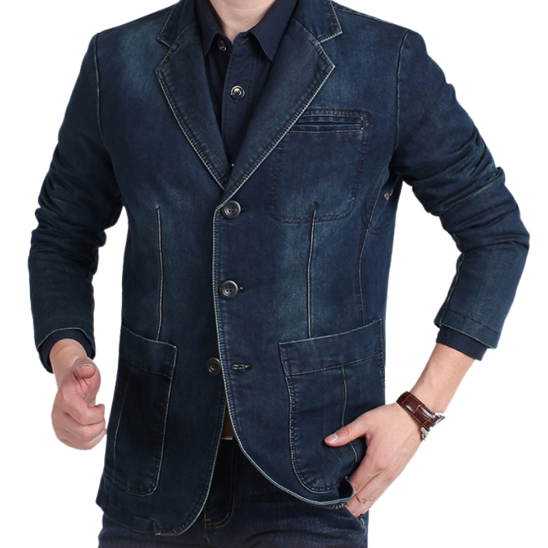 Xavier | Blazer en Denim Coton pour Hommes