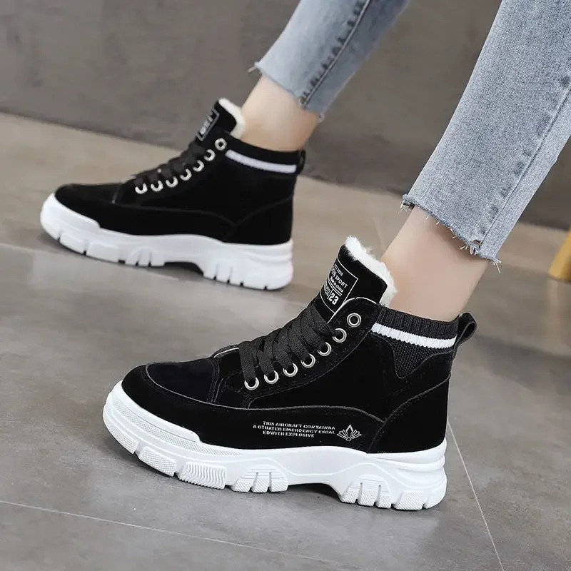 Umélie | Women's Fleece Lined Lace-Up Platform Winter Sneakers