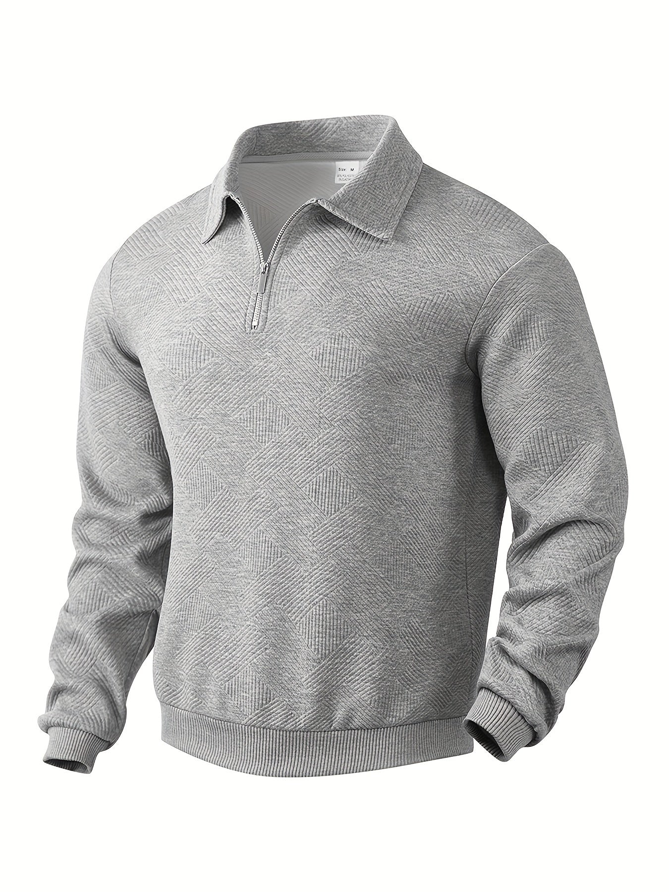 Léo | Pull Homme à Col Polo Zippé en Couleur Unie, Tissu Texturé Épais